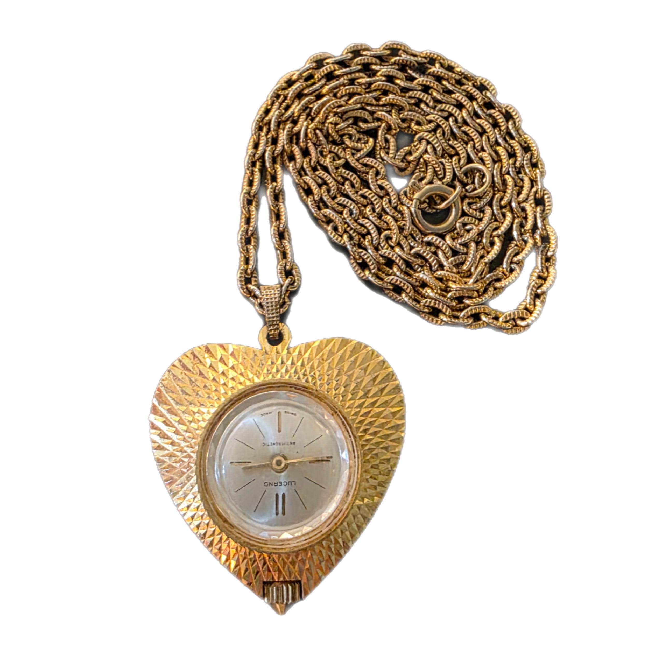 Lucerno antimagnetic pendant watch VNTG Pendant Watches Lucerno MCM Antimagnetic Gold Tone 1  main image 2