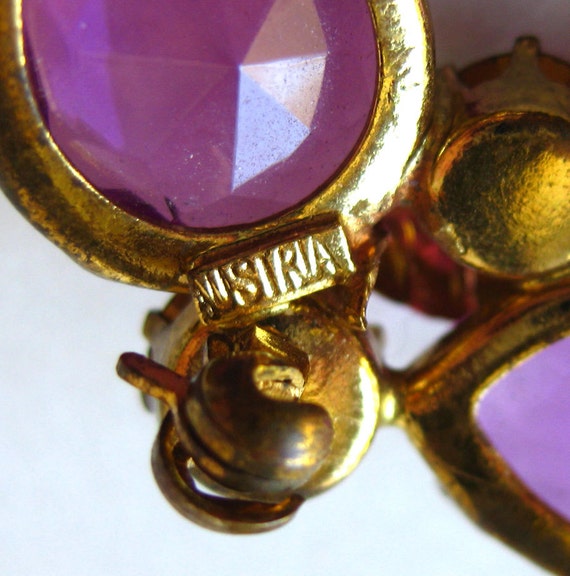 Austrian Crystal Amethyst Circle Pin - Vintage Je… - image 4