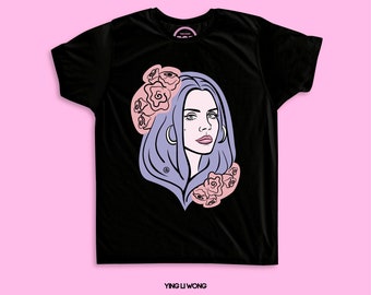 Lana Del Rey T-shirt, Lana T-shirt, huwelijksreis T-shirt, lust voor het leven T-shirt, Lana Del Rey bloemen T-shirt, Ying Li Wong