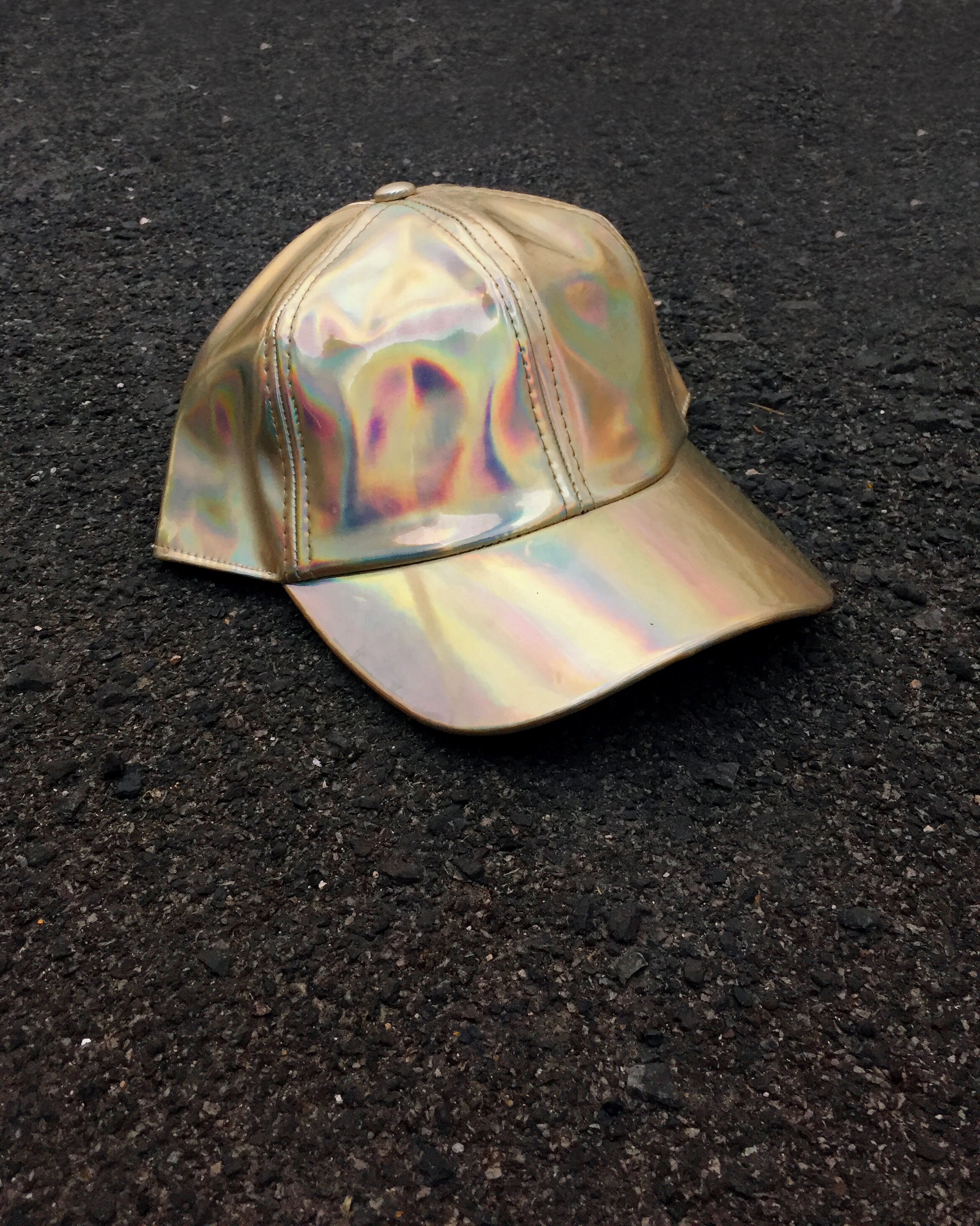 Holographic Hat Holographic Cap Holographic Snapback Gold Etsy UK