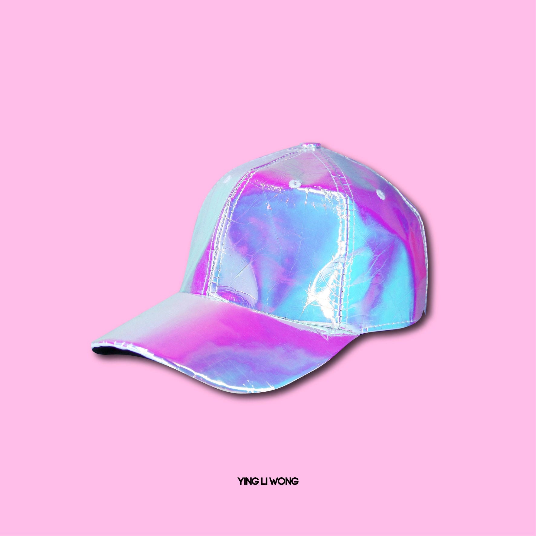 HOLOGRAPHIC HAT BASEBALL CAP HAT GOLD SILVER PINK SHINEY HOLOGRAPHIC