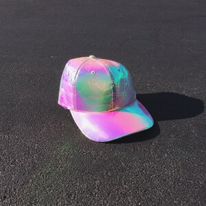 Holographic Hat, Holographic Cap, Holographic Snapback, Bubble, Oil Spill, Iridescent hat, Back to the Future Cap Hat, Ying Li Wong image 10