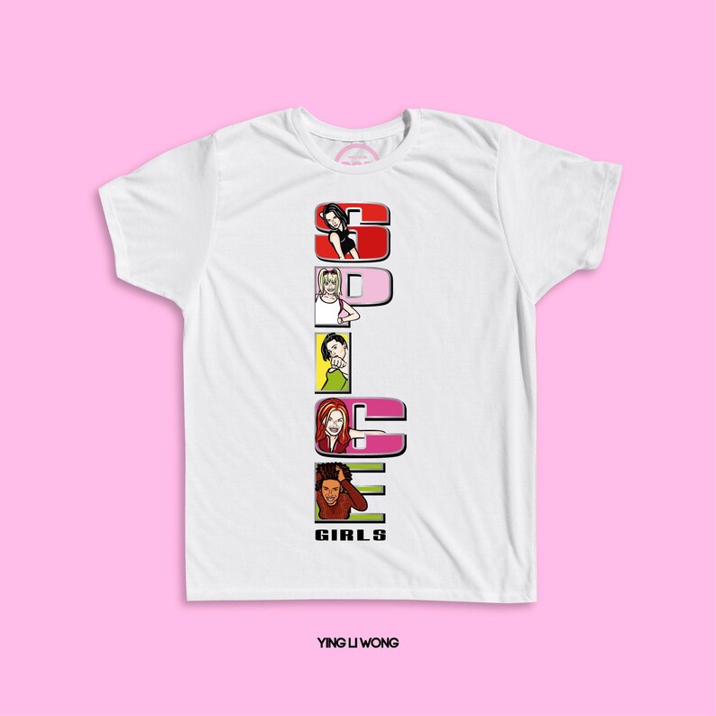 Spice Girls T-Shirt, Spice T-Shirt, Emma Bunton, Geri Halliwell, Melanie C, Mel B, Victoria Beckham, Union Jack T-Shirt, Brits, Ying Li Wong 
