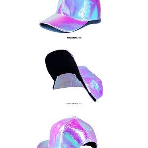 Holographic Hat, Holographic Cap, Holographic Snapback, Bubble, Oil Spill, Iridescent hat, Back to the Future Cap Hat, Ying Li Wong image 2