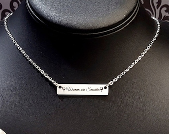 Women Are Smarter Grateful Dead Bar Necklace-Deadheads,Shakedown Street,Festival Necklace,Lot Jewlery,Hippie Mom,Grateful Dead Jewelry,Mom
