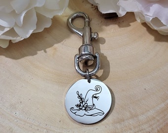 Witch Hat Keychain-Boho Keychain,Witchy Keychain,Witchy Vibes Halloween Pagan Wicca Keychain,Coven Gift,Boho Witch Keychain,Witch Charm,Boho