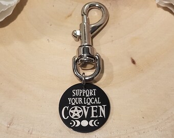 Llavero de apoyo a tu aquelarre local: llavero de bruja, ambiente de bruja, regalos de bruja, regalo de aquelarre, accesorios de bruja personalizados, accesorios mágicos