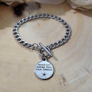 Boho Toggle Bracelet-Never let anyone dull your sparkle jewlery,Gypsy Boho Bracelet,Hippie Bracelet,Boho Jewlery,Gifts for her,Empowerment