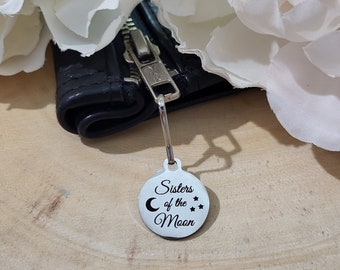 Sœurs de la Lune Zipper Charm-Zipper Pull-Zipper Bijoux-Sorcière Charme-Halloween Charme-Sorcière Accessoires-Coven Cadeau-Sorcière Cadeau-Boho Cadeau