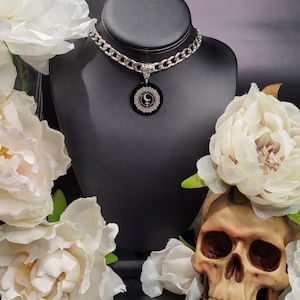 Lilith Stainless Steel Ultimate Choker Charm Necklace-Lilith Jewelry,Lilith Necklace,Lilith Charm,Occult Jewelry,Lilith Sigil,Goddess Charm