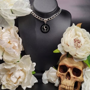 Lilith Stainless Steel Ultimate Choker Charm Necklace-Lilith Jewelry,Lilith Necklace,Lilith Charm,Occult Jewelry,Lilith Sigil,Goddess Charm