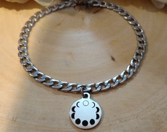 Pulseira de tornozelo de aço inoxidável com fases da lua - Tornozeleira bruxa, joias bruxas, pulseira de bruxa, joias pagãs, joias boho, joias espirituais, lua