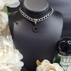 Lilith Stainless Steel Choker Charm Necklace-Lilith Necklace,Occult Pagan Necklace,Choker Necklace,Always be Lilith,Lilith Sigil Jewelry