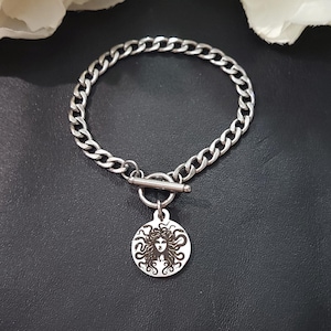 Medusa Stainless Steel Toggle Bracelet-Witchy Jewelry,Witchy Bracelet,Pagan Jewelry,Witchy Gifts,Medusa Jewelry,Medusa Bracelet,Medusa Gifts