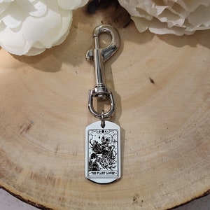L'amoureux des plantes carte de tarot porte-clé en acier inoxydable, porte-clé sorcière, cadeau occulte, porte-clé païen, porte-clé tarot, cadeau personnalisé, cadeau sorcière