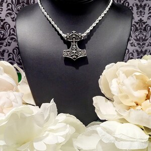 Viking Mjolnir Thor&#39;s Hammer Vegvisir Stainless Steel Norse Viking Pendant Necklace,Viking Jewlery,Gothic Necklace,Thors Hammer Pendant