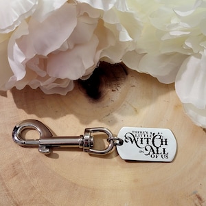 There&#39;s a Little Witch in All of Us Keychain-Practical Magic Keychain,Witchy Accessories,Halloween Keychain,Boho Keychain,Witchy Keychain