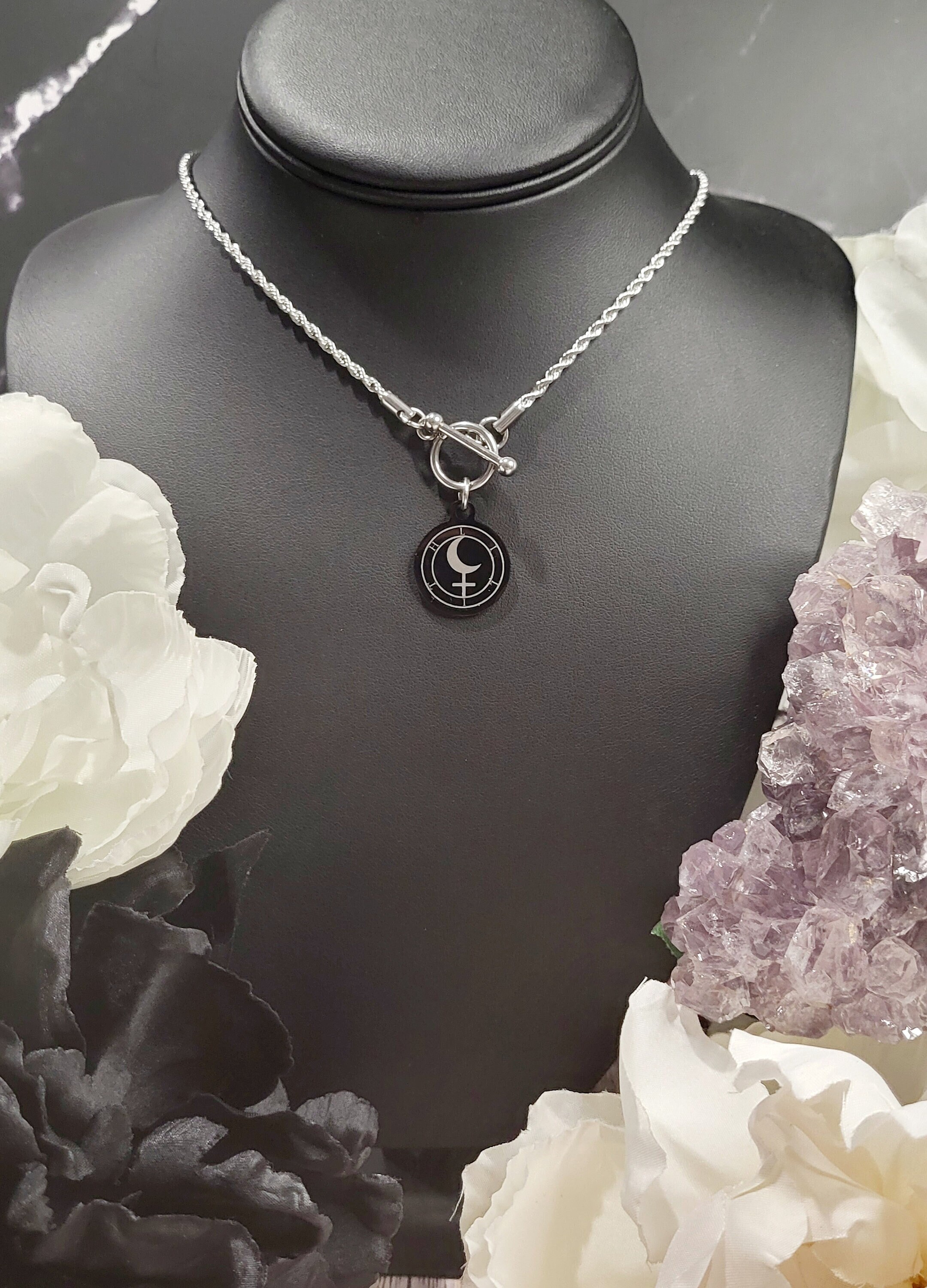 Lilith Sigil Stainless Steel Toggle Necklace-Lilith Necklace,Lilith Jewelry,Always Be Lilith Never Eve,Witchy Necklace,Witchy Jewelry