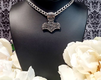 Collana Martello Di Thor Mjölnir In Argento 925, Ciondolo Vichingo Con Bussola Vegvisir, Gioielli Uomo E Donna, Regalo Con Scatola Portagioie