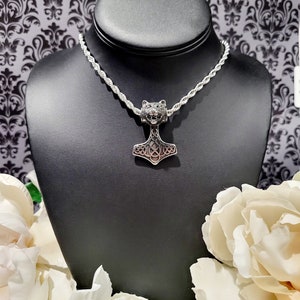 Viking Mjolnir Thor&#39;s Hammer Vegvisir Stainless Steel Norse Viking Pendant Necklace,Viking Jewelry,Gothic Necklace,Thors Hammer Pendant