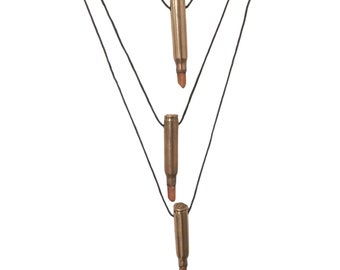 5.56 Caliber Crystal Bullet Necklace on Slide Adjustable Nylon cord