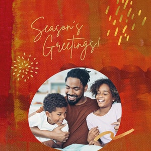 Auguri di Buone Feste Cartolina di Natale digitale personalizzata, file di download PNG, amici di famiglia, vacanze, dimensioni 5 "x 7", stampa fai-da-te a casa, SMS