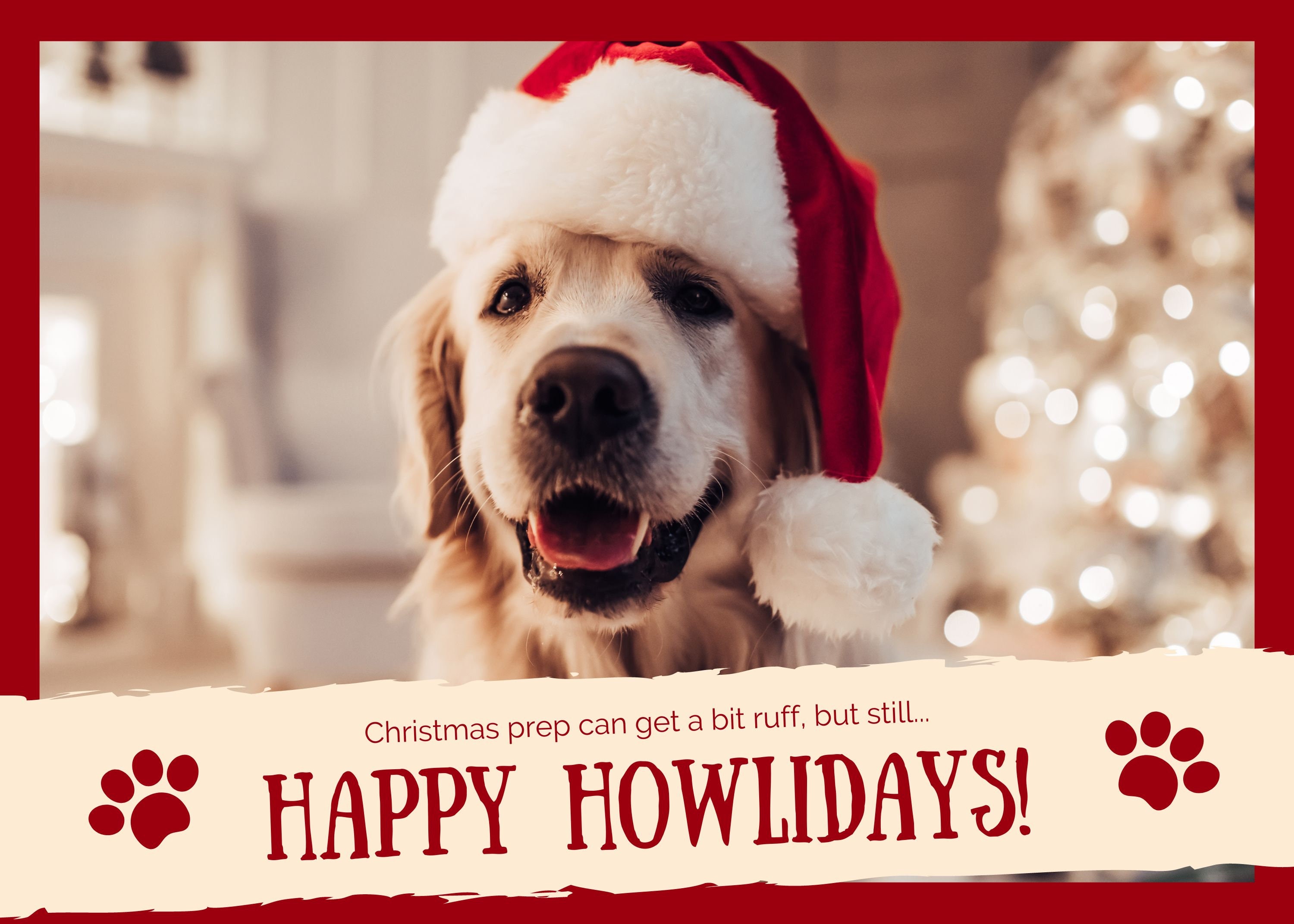 Happy Howlidays Personalized Christmas Greeting Cards, Box Happy Howlidays Personalized Christmas Greeting Cards, Box