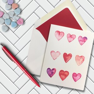 Herzen Valentinstagskarten, Box mit 8 Stück, Grußkarten, Liebe, Romantik, Küsse, Geheimer Verehrer, Amor, Schatz, Größe A2 4,5 "x 5,5"