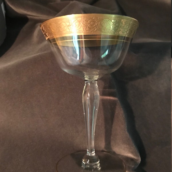 Tiffin Minton Crystal Glassware, Excellent Vintage Condition, 22K Gold Trim, Antique, Elegant, China, Coupes, Cordials, Wine, Barware