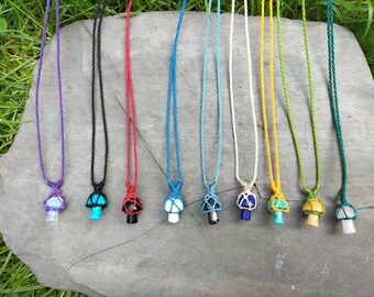 One Necklace adjustabol  mushoom stone