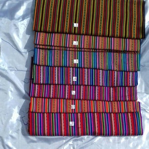 Stripy Peruvian Fabric by the metre - SMALL orders - shipped from UK