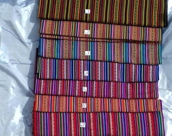 Stripy Peruvian Fabric by the metre - SMALL orders - shipped from UK