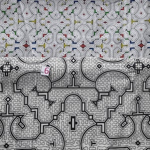 1 meter peruanskt amazoniskt Shipibo Ikaro Ayahuasca-tyg