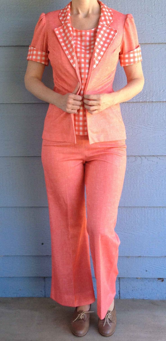 Vintage 70's Ladies Polyester Pantsuit // CM of Ca