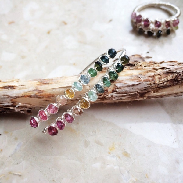 Multicolor tourmaline earrings