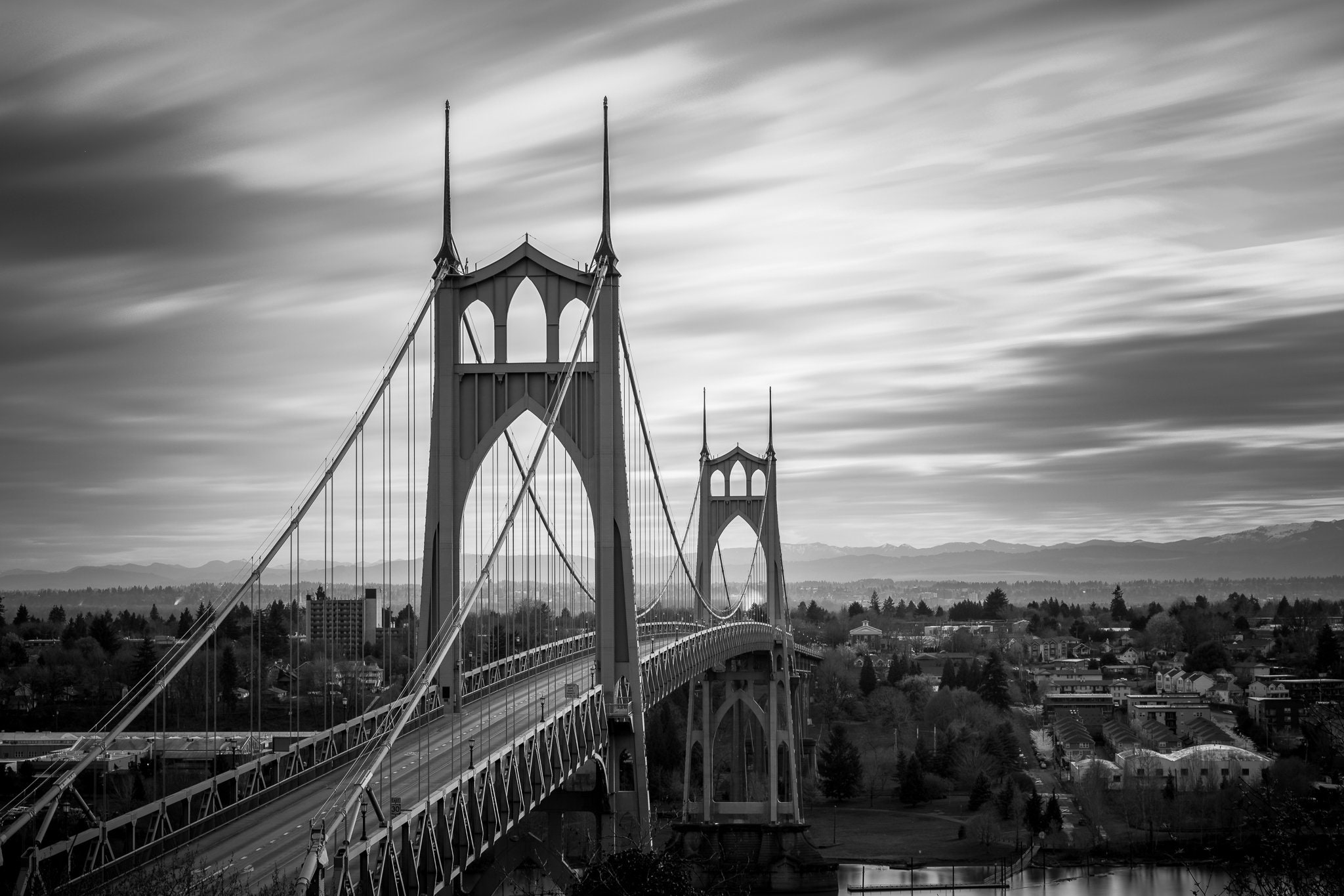 St Johns Bridge Greeting Card Portland Oregon Photography Fine Art ...