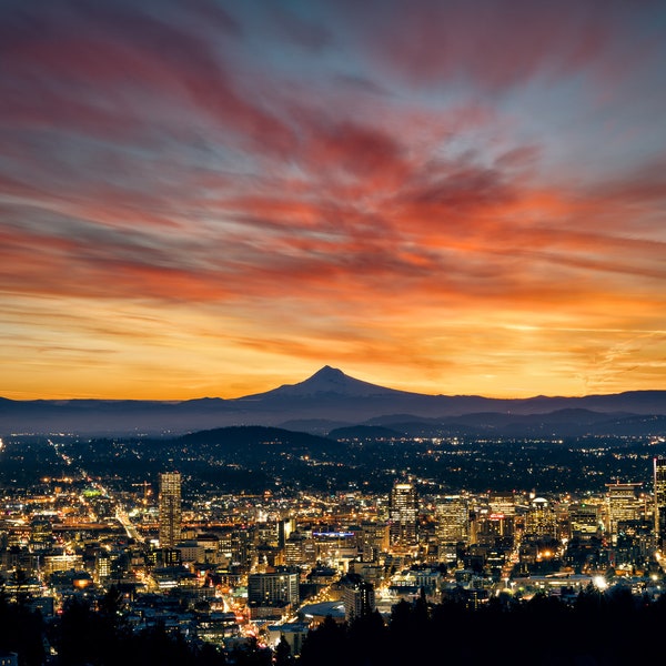 Portland Oregon, Oregon Photography, Mt Hood, Fine Art, Moody, Pacific Northwest, Landscape Photograph, Wall Art, Portland Art, Sunrise