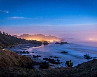 Oregon Photography | Cannon Beach | Ocean Photo | Beach | Wall Decor | Fine Art | Ecola | Twilight