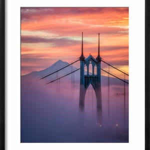 Portland Oregon Photo St Johns Bridge Sunrise Fine Art - Etsy