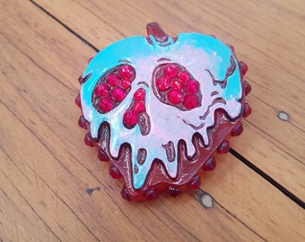 Snow White Poison Apple Swarovski Brooch