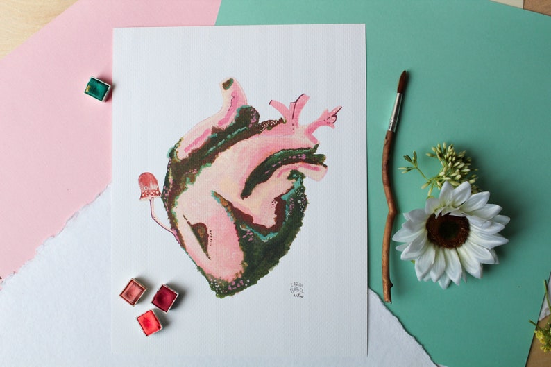 Moss Heart Fine Art Print 8.5X11 inches