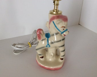 Vintage Ceramic Pony Lamp