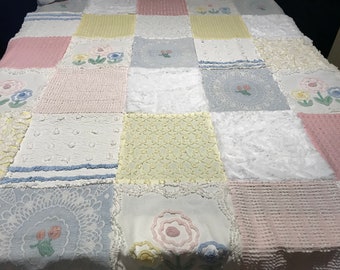 Vintage Chenille Quilt or Throw