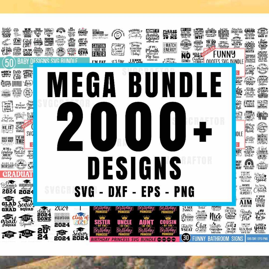 Mega Svg Bundle, Svg File, Shop Svg Bundle, Svg Designs Bundle ...