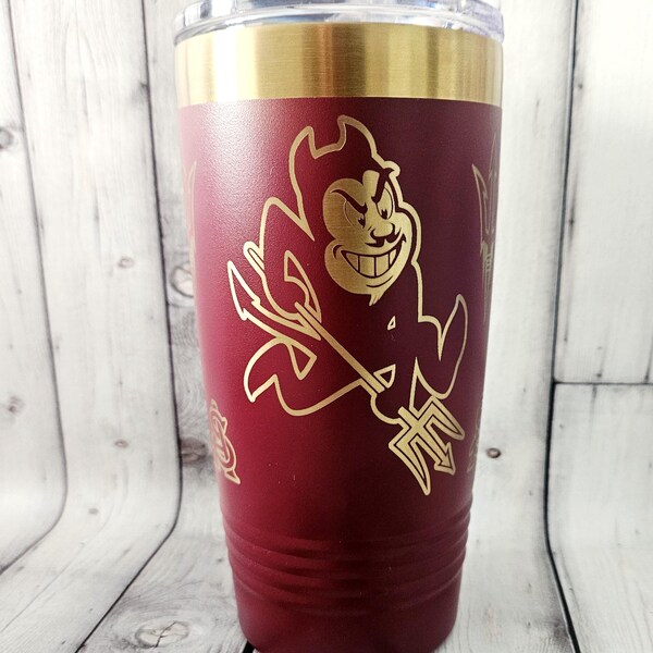 Arizona State - ASU - sparky - maroon gold - tumbler
