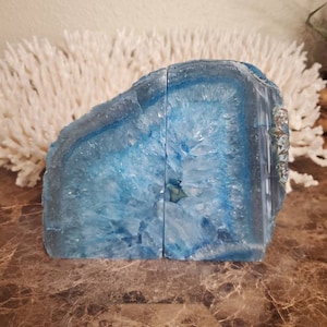 8.1 lbs Agate Bookends - Bookends - Bookend - Book End - Geode - Rock Bookends - Quartz Bookend - Crystal Bookends - Quartz - Blue - Agate
