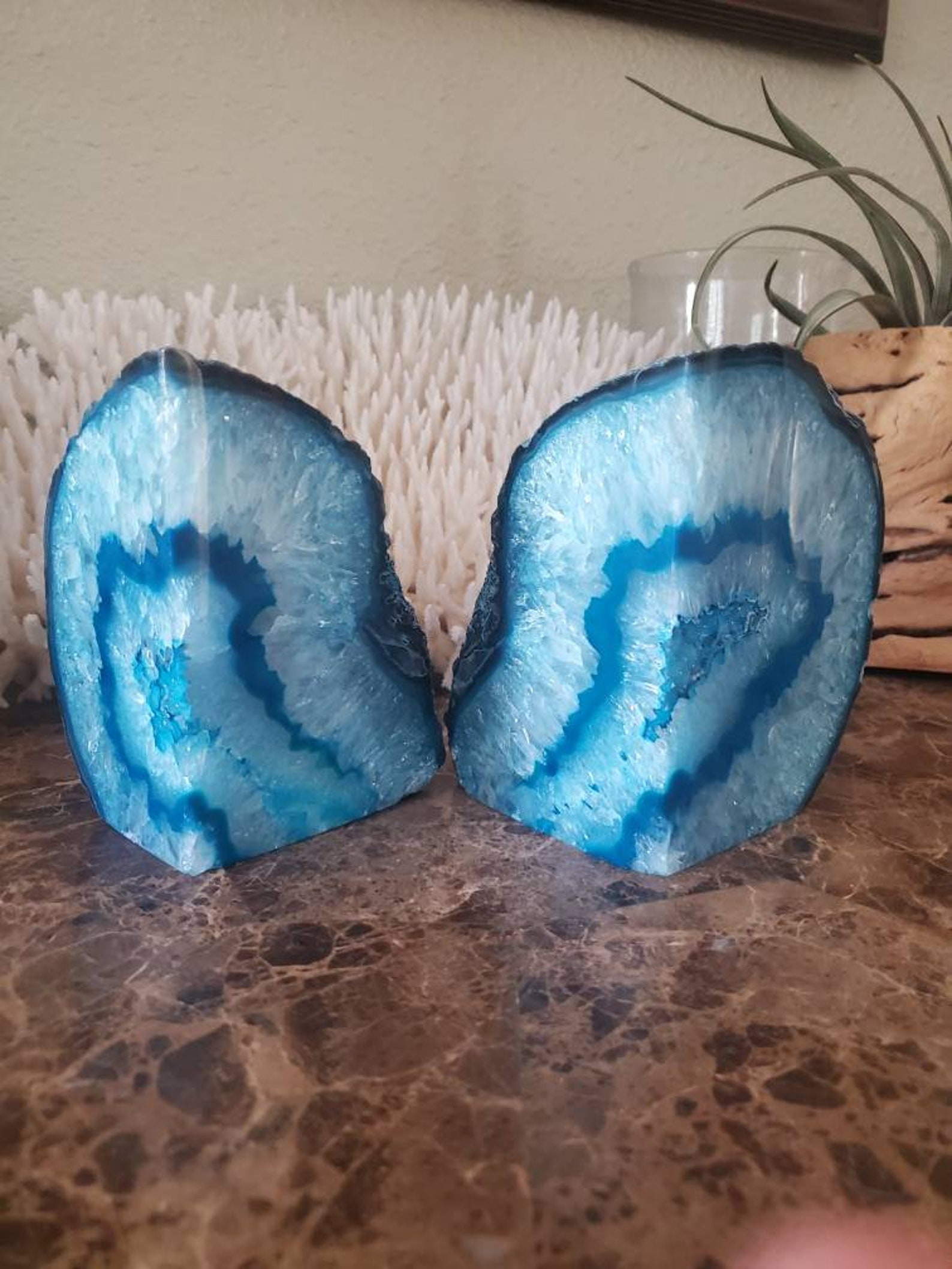 8.5 lbs large Agate Geode Bookends Bookends Agate Quartz Etsy