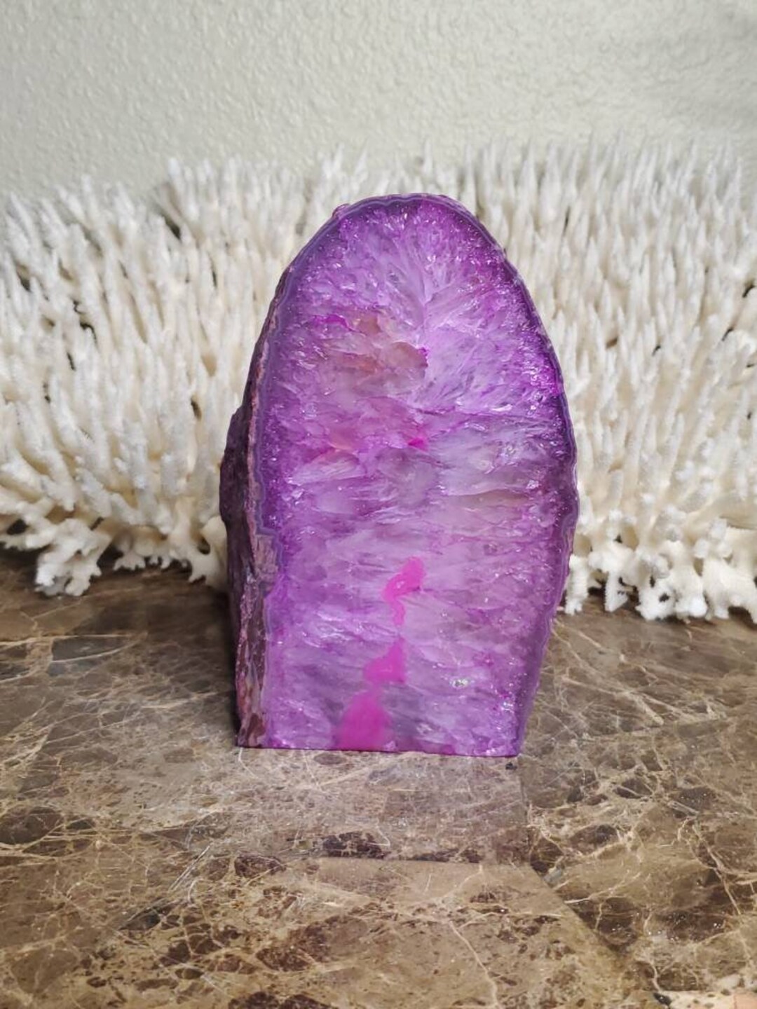 Pink Agate Geode Night Light Lamp - Polished Quartz Crystal - Etsy ...