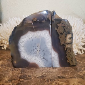 8.6 lb Agate Bookends - Bookends - Bookend - Book End - Geode - Rock Bookends - Quartz Bookend - Crystal Bookends - Quartz - Crystal - Agate