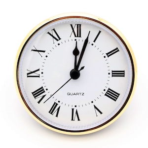 3 1/2" Quartz Clock Insert Fit Up Movement 90 mm White Roman Dial GWR3.5